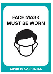 Corona Viurs COVID-19 Safety signage - Facemask must be worn, suitable for print