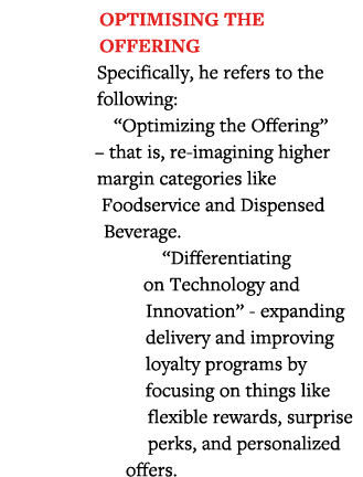 Optimising the Offering Specifically, he refers to the following:  Optimizing the Offering    that is, re-imagining h   