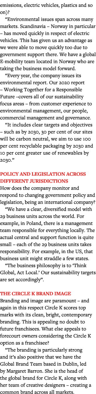 emissions, electric vehicles, plastics and so on)   Environmental issues span across many markets  Scandinavia   Norw   
