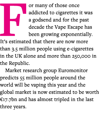 For many of those once addicted to cigarettes it was a godsend and for the past decade the Vape Escape has been growi   