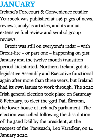 January Ireland s Forecourt & Convenience retailer Yearbook was published at 146 pages of news, reviews, analysis art   