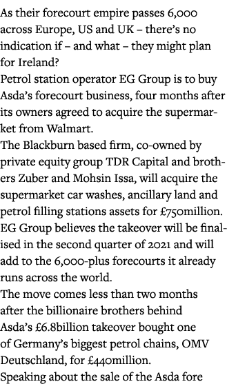 As their forecourt empire passes 6,000 across Europe, US and UK   there s no indication if   and what   they might pl   