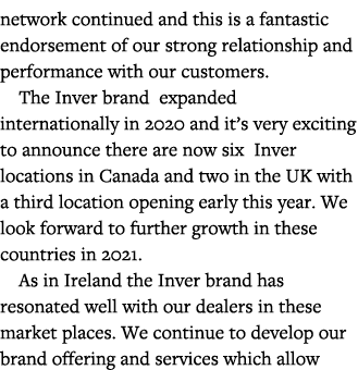 network continued and this is a fantastic endorsement of our strong relationship and performance with our customers     