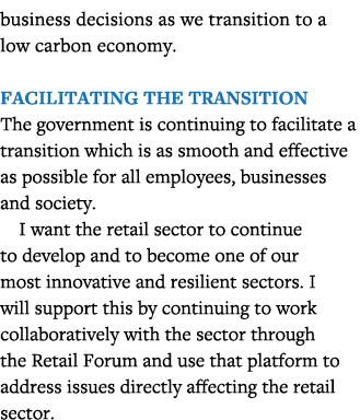 business decisions as we transition to a low carbon economy  Facilitating the transition The government is continuing   