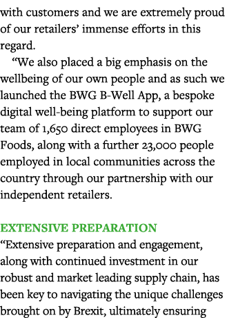 with customers and we are extremely proud of our retailers  immense efforts in this regard   We also placed a big emp   