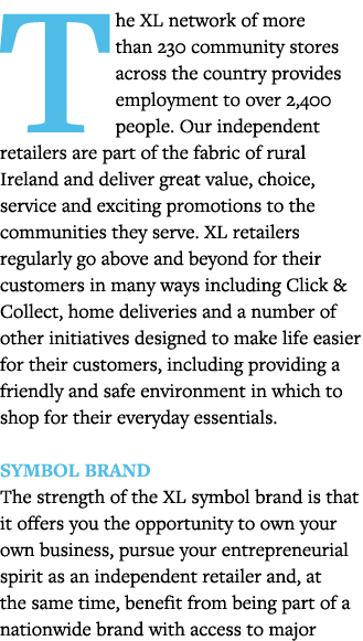 The XL network of more than 230 community stores across the country provides employment to over 2,400 people  Our ind   