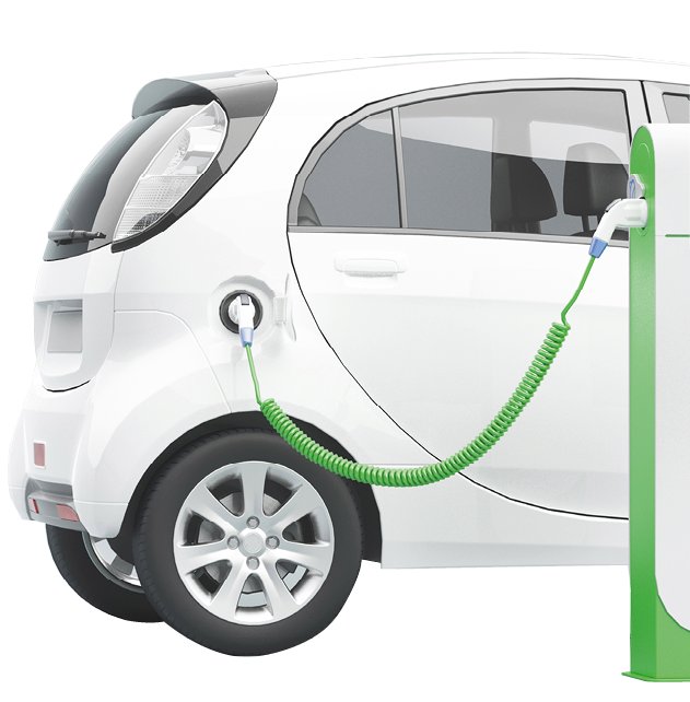 Power supply for electric car charging  Electric car charging station  3d rendering