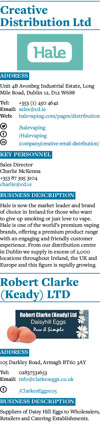 Creative Distribution Ltd  Address Unit 4B Avonbeg Industrial Estate, Long Mile Road, Dublin 12  D12 W688 Tel: +353 (   