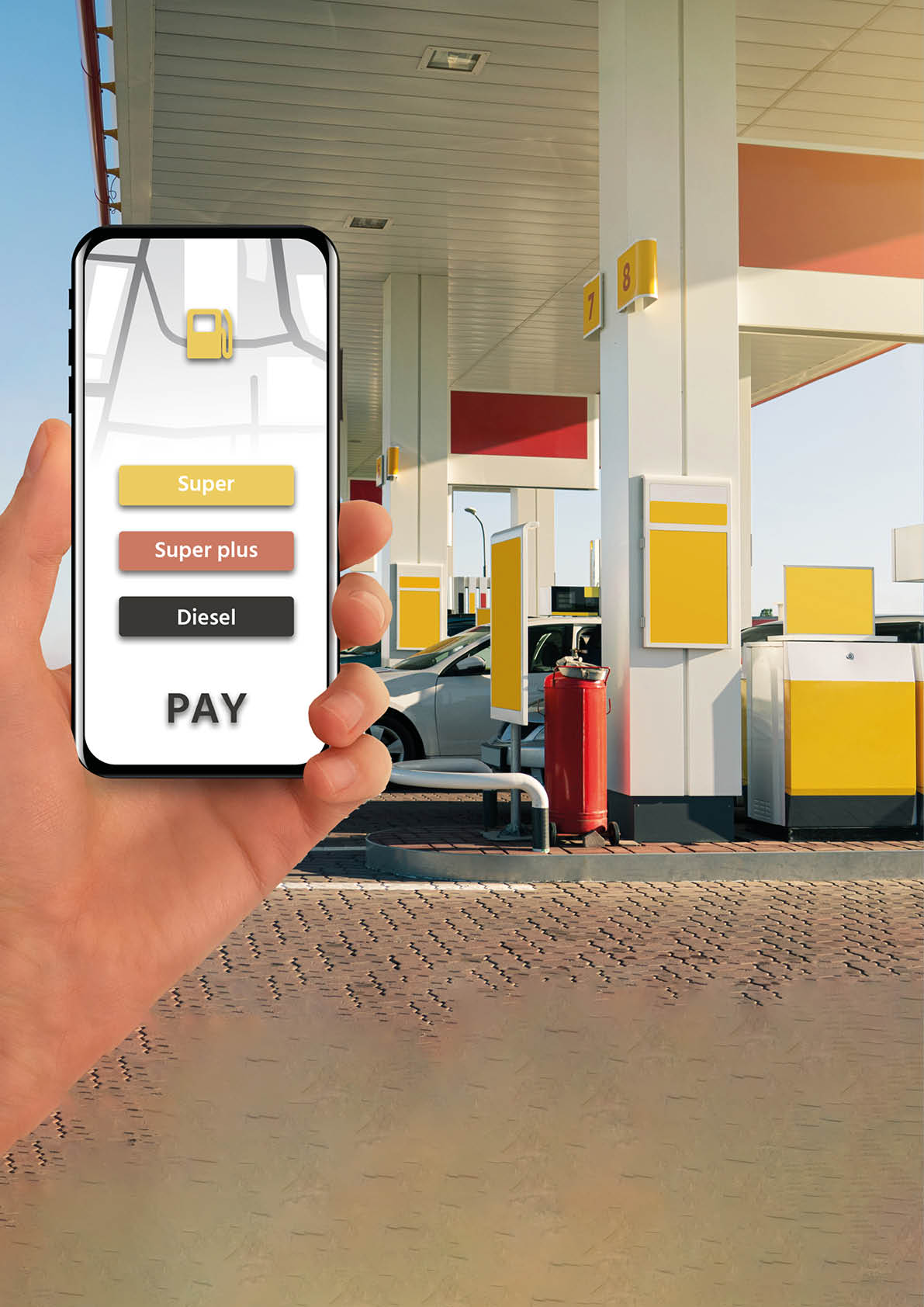 Mobile application for contactless online payment at a gas station