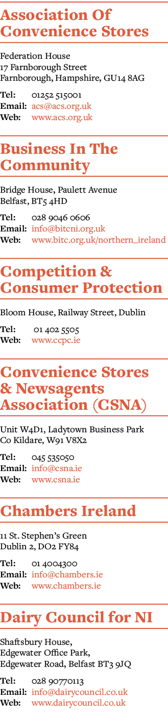 Association Of Convenience Stores Federation House 17 Farnborough Street Farnborough, Hampshire, GU14 8AG Tel: 01252    