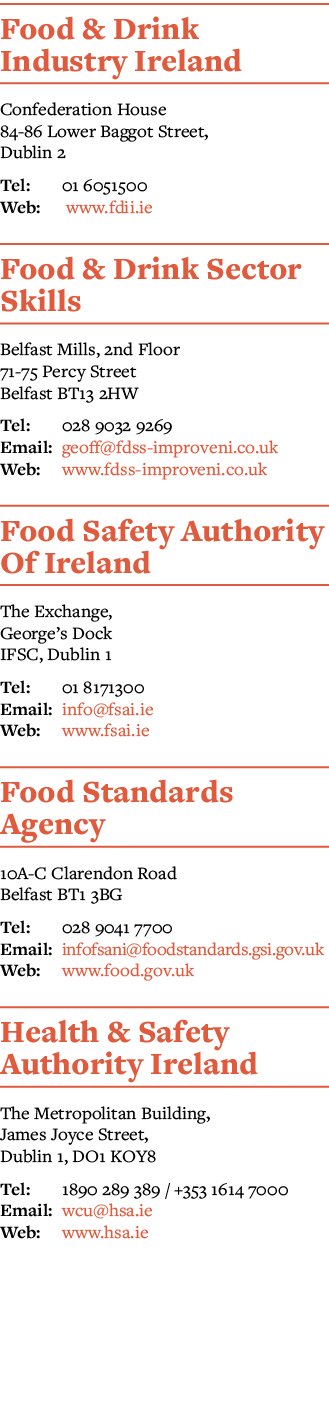 Food & Drink Industry Ireland Confederation House 84-86 Lower Baggot Street, Dublin 2 Tel: 01 6051500 Web: www fdii i   