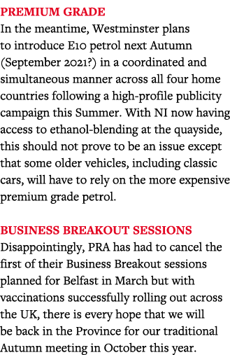 Premium grade In the meantime, Westminster plans to introduce E10 petrol next Autumn (September 2021 ) in a coordinat   