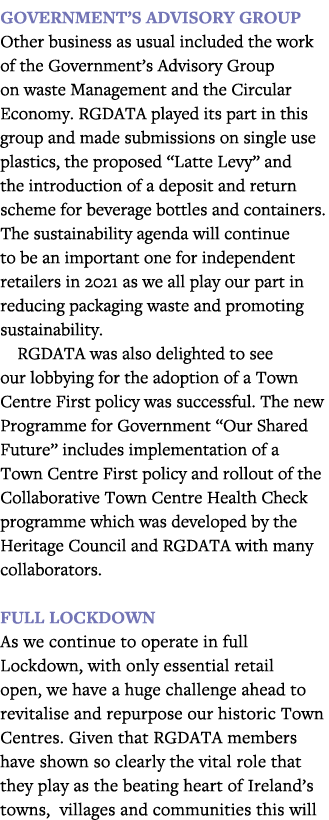 Government s Advisory Group Other business as usual included the work of the Government s Advisory Group on waste Man   