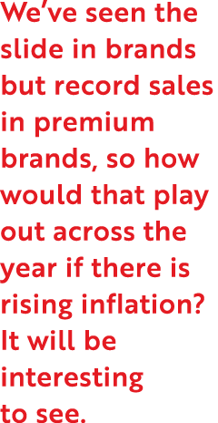 We ve seen the slide in brands but record sales in premium brands, so how would that play out across the year if ther   