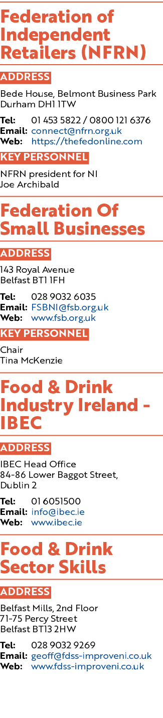 Federation of Independent Retailers (NFRN) ADDRESS Bede House, Belmont Business Park Durham DH1 1TW Tel: 01 453 5822    