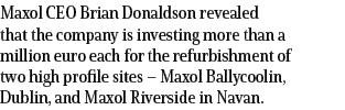 Maxol CEO Brian Donaldson revealed that the company is investing more than a million euro each for the refurbishment    