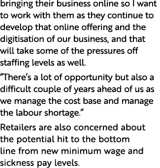 bringing their business online so I want to work with them as they continue to develop that online offering and the d   
