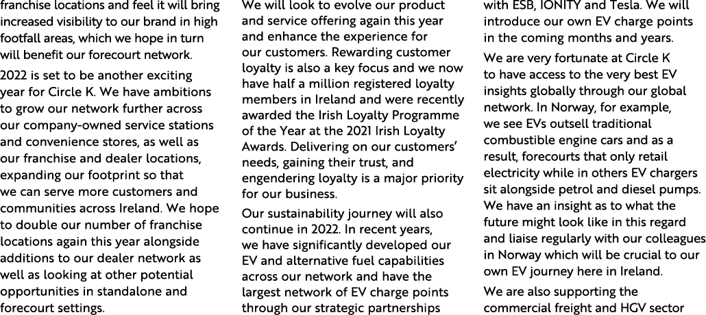 franchise locations and feel it will bring increased visibility to our brand in high footfall areas, which we hope in   