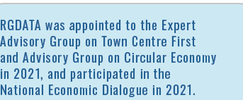RGDATA was appointed to the Expert Advisory Group on Town Centre First and Advisory Group on Circular Economy in 2021   