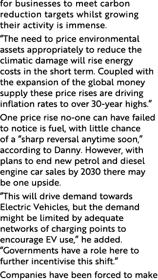 for businesses to meet carbon reduction targets whilst growing their activity is immense   The need to price environm   