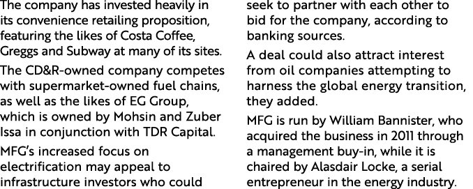 The company has invested heavily in its convenience retailing proposition, featuring the likes of Costa Coffee, Gregg   