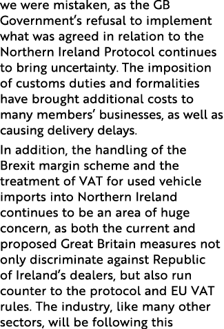 we were mistaken, as the GB Government s refusal to implement what was agreed in relation to the Northern Ireland Pro   
