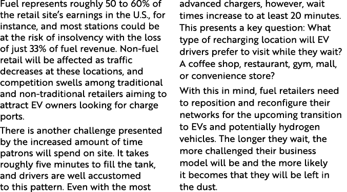 Fuel represents roughly 50 to 60% of the retail site s earnings in the U S , for instance, and most stations could be   