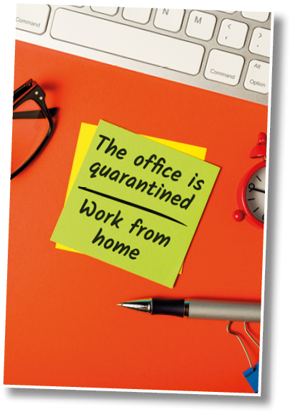The office is Quarantined, advice to work from home   Pandemic Covid-19 Coronavirus quarantine concept