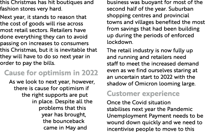 this Christmas has hit boutiques and fashion stores very hard  Next year, it stands to reason that the cost of goods    