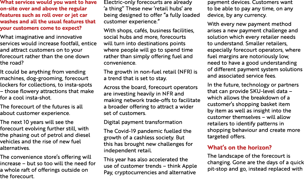 What services would you want to have on-site over and above the regular features such as roll over or jet car washes ...