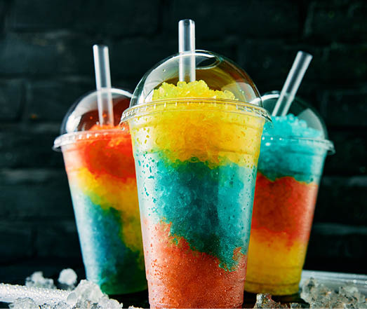 Party or summer drinks called slush with fruity fillings