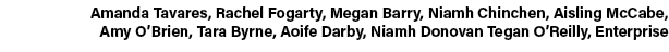 Amanda Tavares, Rachel Fogarty, Megan Barry, Niamh Chinchen, Aisling McCabe, Amy O’Brien, Tara Byrne, Aoife Darby, Ni...