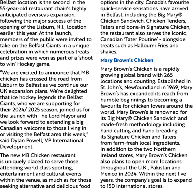 Belfast location is the second in the 55 year old restaurant chain’s highly anticipated overseas expansion, following...