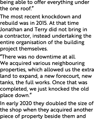 being able to offer everything under the one roof.” The most recent knockdown and rebuild was in 2015. At that time J...