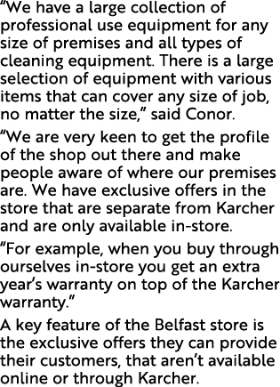 “We have a large collection of professional use equipment for any size of premises and all types of cleaning equipmen...