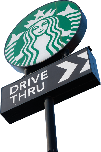 PHRA NAKHON SI AYUTTHAYA, THAILAND - NOVEMBER 27, 2017: Starbucks Coffee Drive Thru at Fast Fac Wangnoi, Phra Nakhon Si Ayutthaya, Thailand  Starbucks is the largest coffeehouse company in the world 