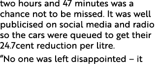two hours and 47 minutes was a chance not to be missed  It was well publicised on social media and radio so the cars    