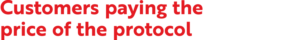Customers paying the price of the protocol
