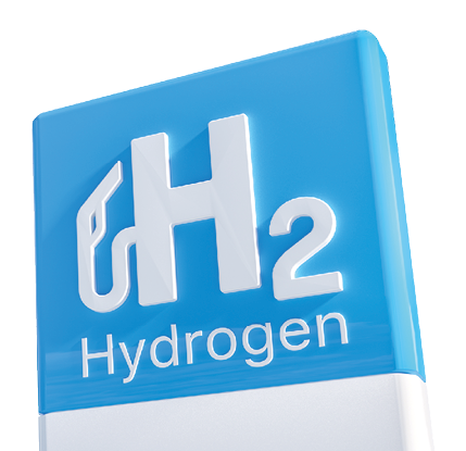 ,  - Jan 01, 1970: Blue Hydrogen filling H2 Gas Pump station icon isolated on background - H2 energy concept