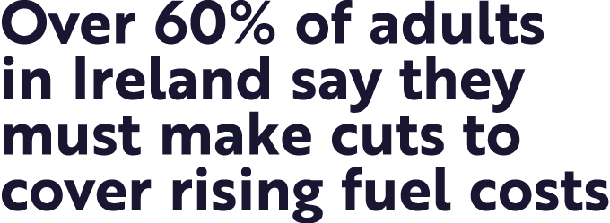 Over 60% of adults in Ireland say they must make cuts to cover rising fuel costs