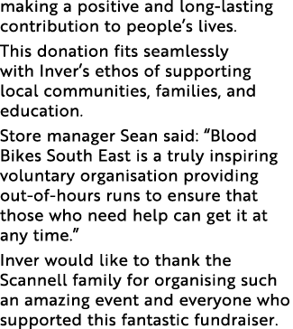 making a positive and long-lasting contribution to people s lives  This donation fits seamlessly with Inver s ethos o   