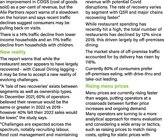 an improvement in COGS (cost of goods sold) as a per-cent of revenue, but the Alix Partners report warns of a slowdow   