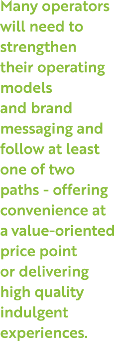 Many operators will need to strengthen their operating models and brand messaging and follow at least one of two path   