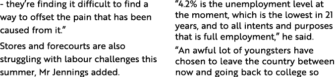 - they re finding it difficult to find a way to offset the pain that has been caused from it   Stores and forecourts    