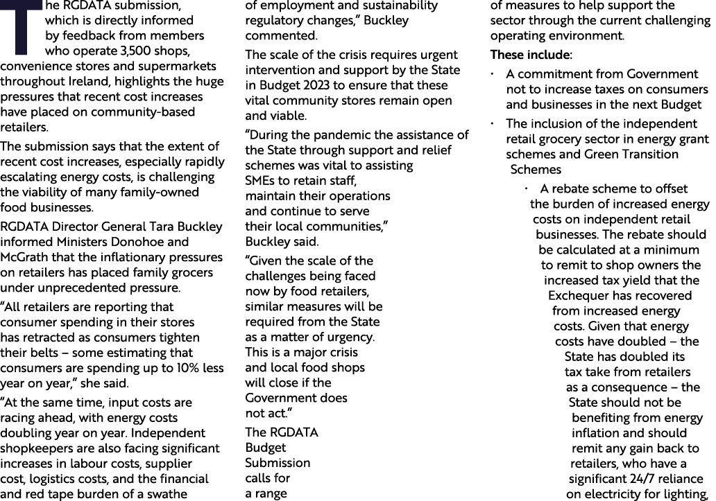 T he RGDATA submission, which is directly informed by feedback from members who operate 3,500 shops, convenience stor   