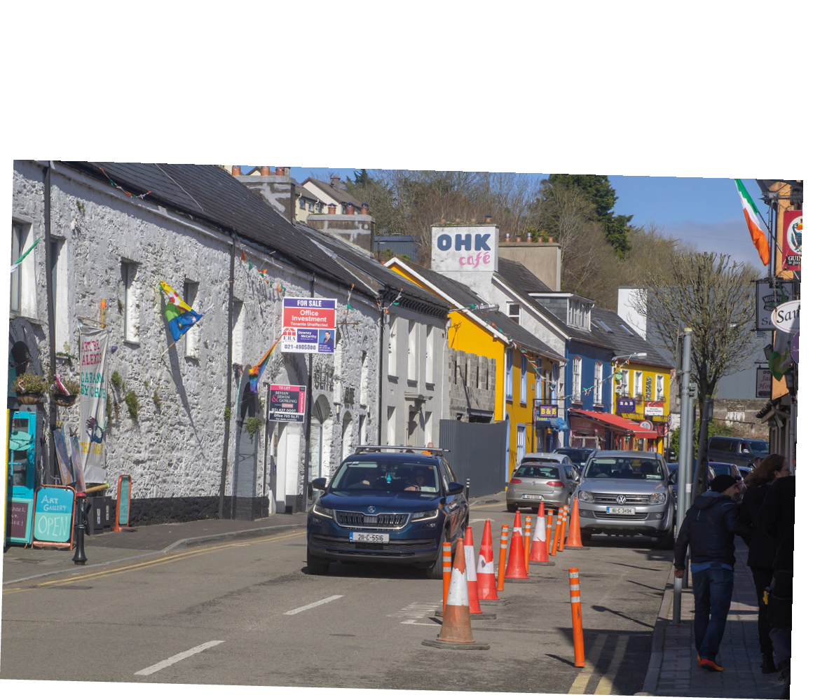 19 March 2023 The Glen, a busy street in the popular Irish town of Kinsale in County Cork Ireland on a bright spring morning