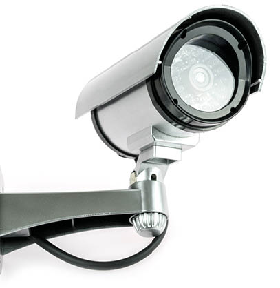 CCTV camera isolated on white background.