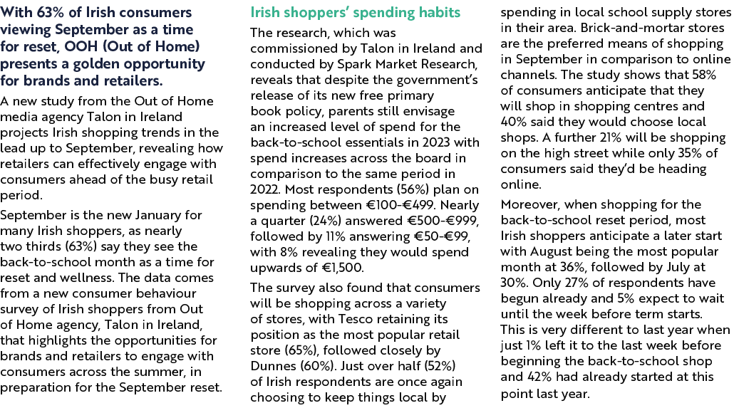 With 63% of Irish consumers viewing September as a time for reset, OOH (Out of Home) presents a golden opportunity fo...