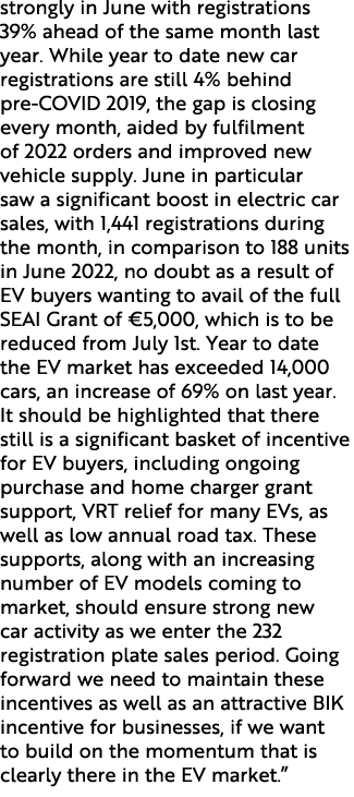 strongly in June with registrations 39% ahead of the same month last year. While year to date new car registrations a...