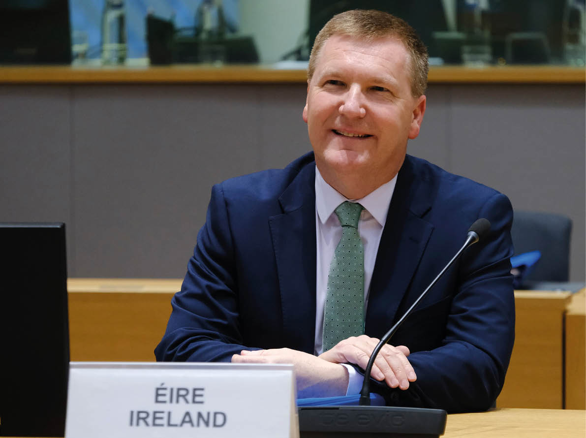 Michael McGRATH, Finance Minister arrives to attend in the Eurogroup meeting at the EU headquarters in Brussels, Belgium on February 13, 2023.